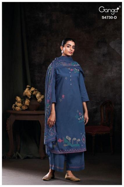 Ganga nayvya 4730 gingers cotton dress materials wholesalers